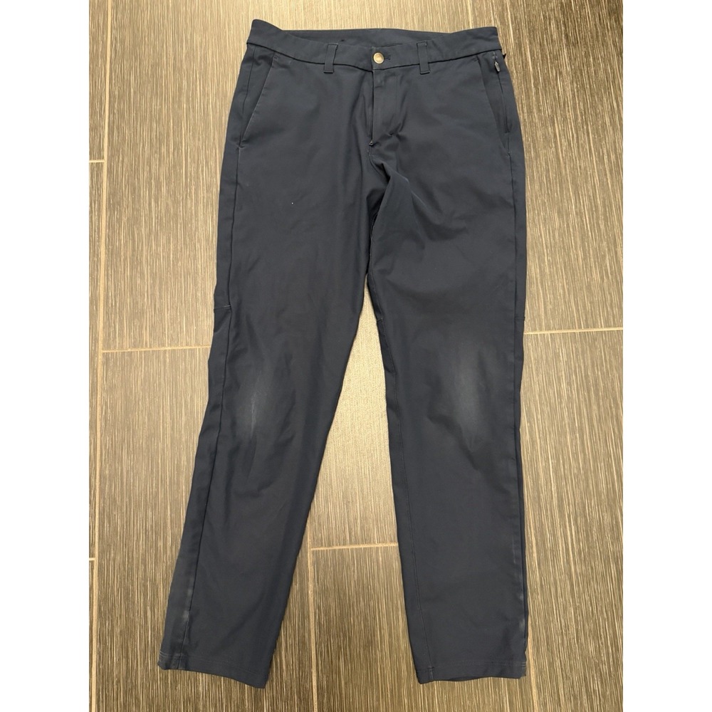 Lululemon Commission Pants Sz 32 Navy Chinos Warpstreme City Stretch Trousers